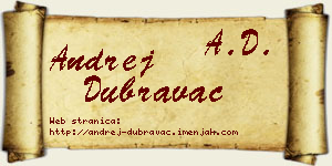 Andrej Dubravac vizit kartica